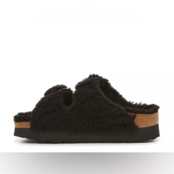 NWT Birkenstock Papillio Women’s Arizona Big Buckle Shearling Platform Sandals - Picture 4 of 11